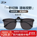 JFJN近视专用偏光墨镜夹片开车钓鱼登山骑行防紫外线强光太阳眼镜JP02