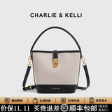 CHARLIE&KELLICK品牌包包女款2026新款单肩包水桶包手提斜挎包生日礼物女 黑色大号（赠送太阳镜/遮阳伞）