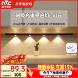 雷士（NVC）波纹猫眼感应灯带自粘橱柜灯磁吸入户玄关充电LED氛围灯黑色60cm