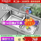 欧琳（OULIN）厨房水槽双槽洗菜盆双槽0涂层SUS304不锈钢加厚洗碗槽左右任选