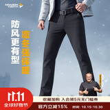 龙牙二代龙牙隐烈保暖软壳裤修身长裤冬季加绒加厚防寒户外休闲直筒裤 极夜黑（隐烈修身版） 32 175/84B 151-170斤