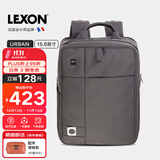 乐上（LEXON）双肩包男士电脑包15.6/16英寸笔记本商务背包双层书包旅行包灰色