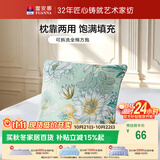 富安娜抱枕头 纯棉方抱沙发办公室汽车靠垫含枕芯可拆洗 清新绿 50*50cm