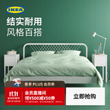 宜家（IKEA）NESTTUN奈斯顿铁艺床铁床床架双人床加厚简约卧室出租房 床架白色/鲁瑞1.5x2m(不含床垫)