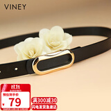 viney牛皮女士皮带百搭细腰带装饰高颜值学生休闲免打孔裤带女生日礼物