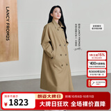 朗姿【25h风衣 Basic衣橱】朗姿25王楚然王安宇同款情侣款风衣通勤风 深米色 S