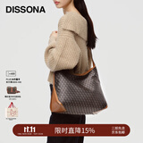 DISSONA【董洁同款】迪桑娜女包幸运锦囊hobo包单肩斜挎包手提包礼物 棕色-大号（肩带可调节）