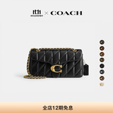蔻驰（COACH）【明星同款】新款女士菱格纹绗缝TABBY 26号翻盖斜挎单肩手提女包 B4/黑色