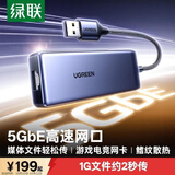 绿联USB转5GbE网口有线网卡 RJ45千兆网卡网线转接头 适用台式机笔记本NAS电脑外置接口转换器扩展坞