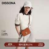 DISSONA迪桑娜女包豆腐包单肩小方包牛皮斜挎包  礼物 棕色-小号