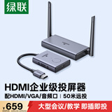 绿联HDMI无线投屏器高清会议同屏器适用笔记本电脑机顶盒接电视显示器投影仪点对点50米传输器50633
