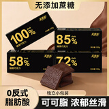 芙蒂亚100%黑巧克力120g 休闲零食 0添加蔗糖 可可脂 健身