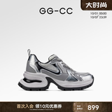 GG-CC【明星同款】月落星河银色厚底老爹鞋女百搭秋季新款4317 银色 皮面 36