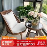 紫叶阳台休闲椅藤椅现代简约客厅沙发椅子庭院藤编懒人椅户外阳台桌椅
