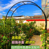拱门花架户外葡萄架爬藤架铁艺拱形门月季花架果蔬攀爬瓜棚架子 宽1.4米-高2.3米 黑色