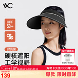 VVC防晒帽女遮阳帽防紫外线夏季工学视野户外大檐帽 时尚黑