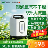 麦德哈特家用制氧机老人专用吸氧机便携式氧气机高原孕妇雾化呼吸一体机 【31分贝轻音款】9L可调+可视湿化+雾化