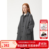 ELLE KIDS童装 插肩袖宽松长款风衣女童春秋装新款英伦风百搭外套 水泥灰(偏大,建议选小一码) 160 (S)