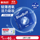 海昌蓝buff透明近视隐形眼镜月抛6片超轻薄柔软水润舒适高含水 6片【舒适轻薄水润】 6片*1盒 300度