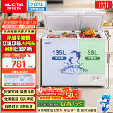 澳柯玛（AUCMA）双温系列203升双箱家用冰柜 冷藏冷冻卧式双门钢板冰箱冷藏全铜管一级能效 BCD-203CNE以旧换新