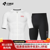 兰帕达骑行服公路车男夏季骑行服短袖上衣骑行短裤套装速干骑行衣风尚 光学白短袖+皓月短裤黑色 M （适合体重100-119斤）