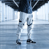 ENSHADOWER隐蔽者二代飘带伞兵裤机能束脚裤男工装长裤潮牌休闲裤符龙飞同款 卡其灰 M