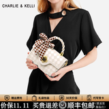 CHARLIE&KELLI小c&k女包2026新款包包女士马鞍包斜挎单肩包女生情人节生日礼物 米白