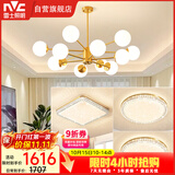 雷士（NVC）吊灯铜魔豆分子灯客厅北欧灯具灯饰创意现代轻奢三室一厅NGD12-2