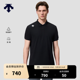 迪桑特（DESCENTE）TRAINING男士TOYOBO吸湿速干防晒UPF50+短袖POLO衫夏季新款 BK-黑色 M (170/92A)