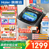 海尔（Haier）直驱变频神童11/13公斤波轮洗衣机全自动十维减震HP电离除菌螨纳米微泡净预约桶自洁清新换风童锁 494桶径+超净洗高达1.35洗净比 波轮 13kg