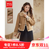 IEF/爱依服【小个子】2026新款冬季时尚百搭通勤高级感磨砂皮外套 奶茶 S