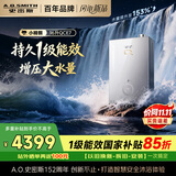史密斯（A.O.SMITH）燃气热水器Q系列 16升一级能效无冷凝水管【小精钢QCE7】 增压恒温大水量 新品