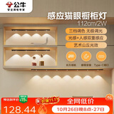 公牛（BULL）感应猫眼橱柜灯磁吸充电山丘光效展柜玄关氛围小夜灯 黑112cm三色