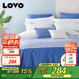 LOVO罗莱家纺 全棉四件套100%纯棉斜纹床单被套枕套双人200*230cm