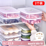 Daisy Leaf 冰箱保鲜盒冰箱收纳盒密封水果蔬菜冻肉分装盒饺子盒2个装