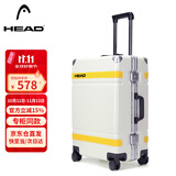 海德（HEAD）行李箱男铝框拉杆箱女28英寸密码箱旅行箱子 白黄色28英寸