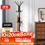安尔雅 衣帽架铁艺衣架落地卧室立式简易挂衣架室内多挂钩 豪华款黑色