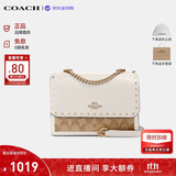 蔻驰（COACH）【品牌直供】奢侈品女包KLARE铆钉斜挎包白90400 生日礼物送女友