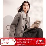 香影【猫猫绒】牛角扣麂皮绒短外套女秋冬小个子皮毛一体仿生皮草 灰色 M