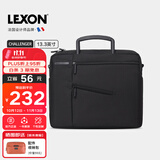 乐上（LEXON）商务单肩包男13.3英寸苹果笔记本电脑包斜挎包时尚公文包黑色