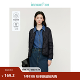 茵曼（INMAN）轻薄简约无领短款羽绒马甲女士2026新款可内搭可外穿薄款外套 黑色 M