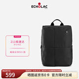 爱可乐（Echolac）情侣双肩电脑包时尚潮流背包简约休闲男女书包黑色16英寸CKP602