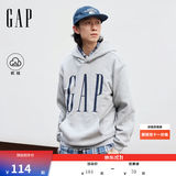 盖璞Gap男女装2026秋新品潮流logo印花抓绒连帽宽松卫衣1SS623908 灰色 S (165/88A)亚洲尺码