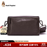暇步士（Hush Puppies）斜挎包单肩包牛皮男大容量复古邮差小挎包休闲简约生日礼物
