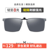 海伦凯勒近视眼镜太阳镜夹片 时尚偏光男女近视驾驶专用墨镜夹片H801C11