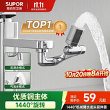 苏泊尔（SUPOR）龙头起泡器1440°万向延伸器防溅水全铜万能接头加长厨房面盆S