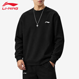 李宁（LI-NING）运动卫衣男女同款秋季新款透气舒适棉质运动服圆领休闲长袖上衣
