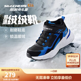 Skechers斯凯奇儿童秋冬休闲男女童二棉鞋轻质加绒保暖靴405222L/302583L 男童/黑色/宝蓝色/BKRY 36