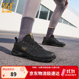 361°运动鞋男鞋秋冬新品防泼水耐磨防滑加绒黑色通勤鞋运动减震跑步鞋 曜石黑/皇冠金【皮革面防泼水】 42