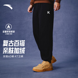 安踏6D裤丨加绒运动长裤男冬季保暖收口卫裤KT汤普森休闲针织束脚裤子
